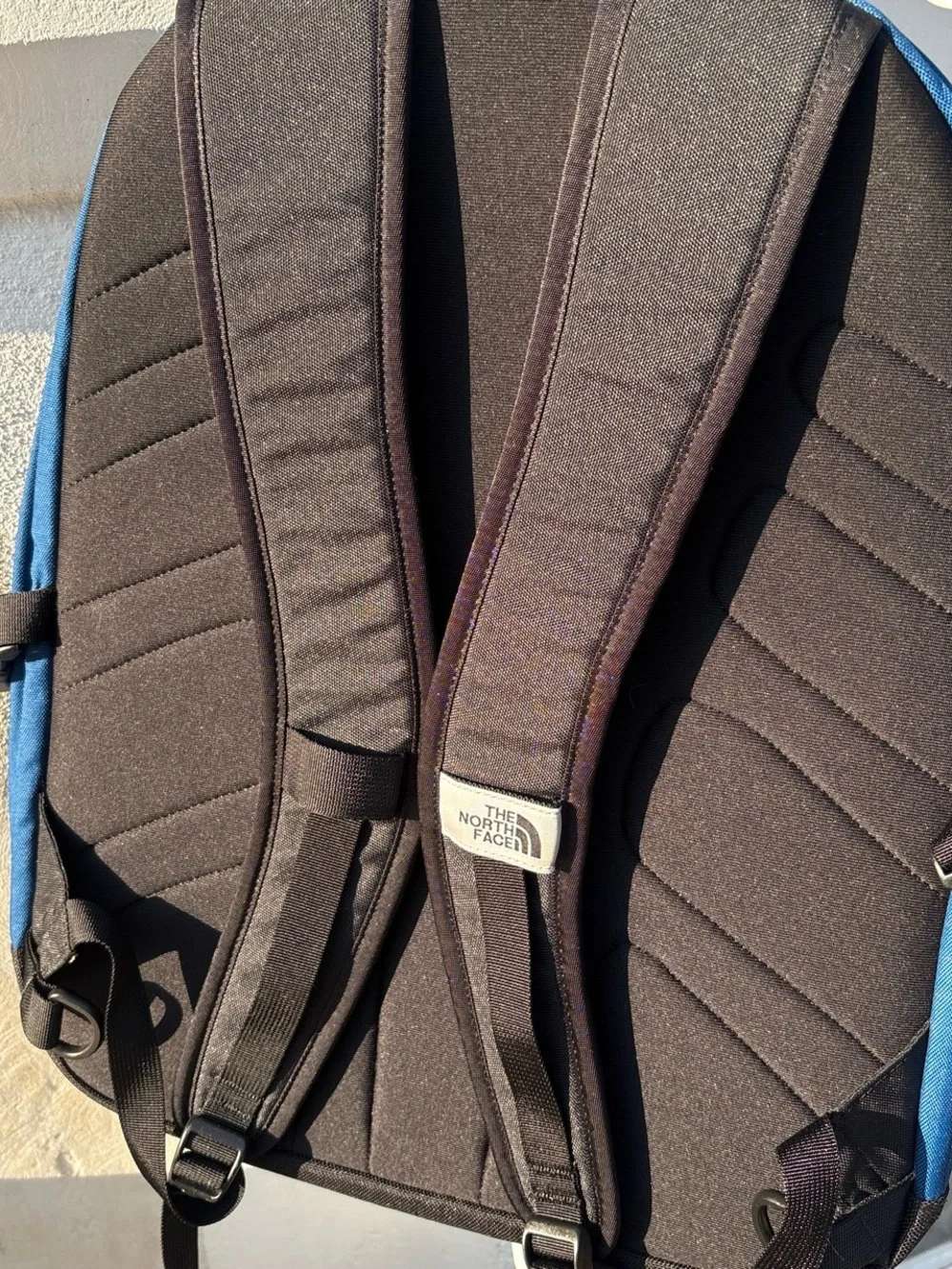 The North Face Blue and Gray Men's Backpack with Front Bungee